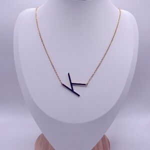 18K Gold Plated Initial Letter “K” Pendant Necklace